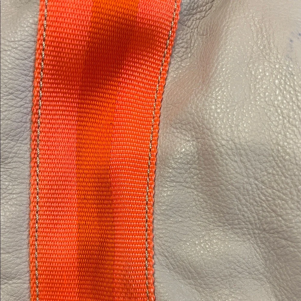 J Crew Leather Grey and Orange Women's Bag - Picture 8 of 12